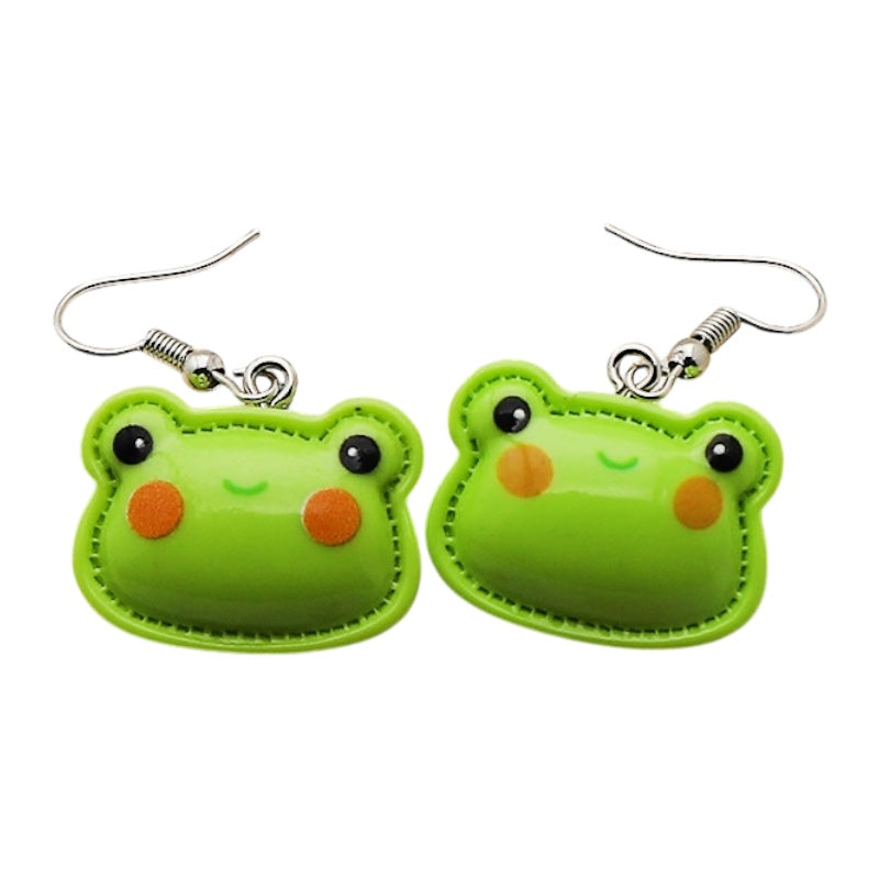 Ohrringe | Tropfenohrringe | Froschtasche Ente | Kawaii | Süßes Harz