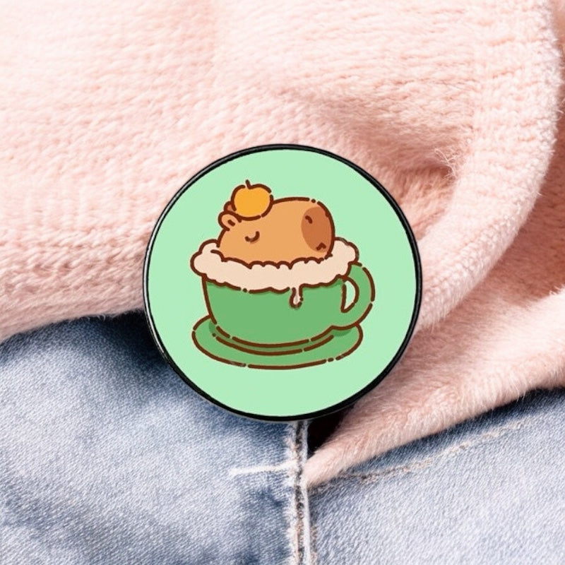 Pin's Broche Email | Cappy Tasse Chocolat | Café | Kawaii | Fun | Humour Mignon