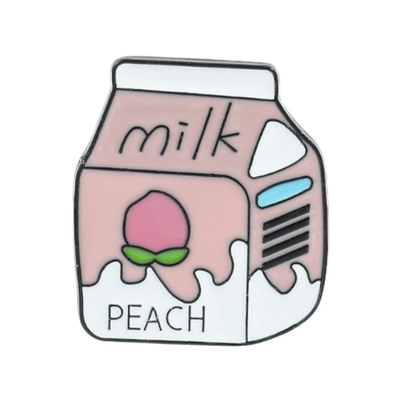 E-Mail-Brosche | Erdbeermilchstein | Süßes Getränk | Milch | Süßes Rosa | Kawaii