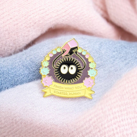 Lot de 2 Pin's Broche Email | Petite Bête Noire | Humour | Kawaii Mignon Plus Fort que tu ne le Penses