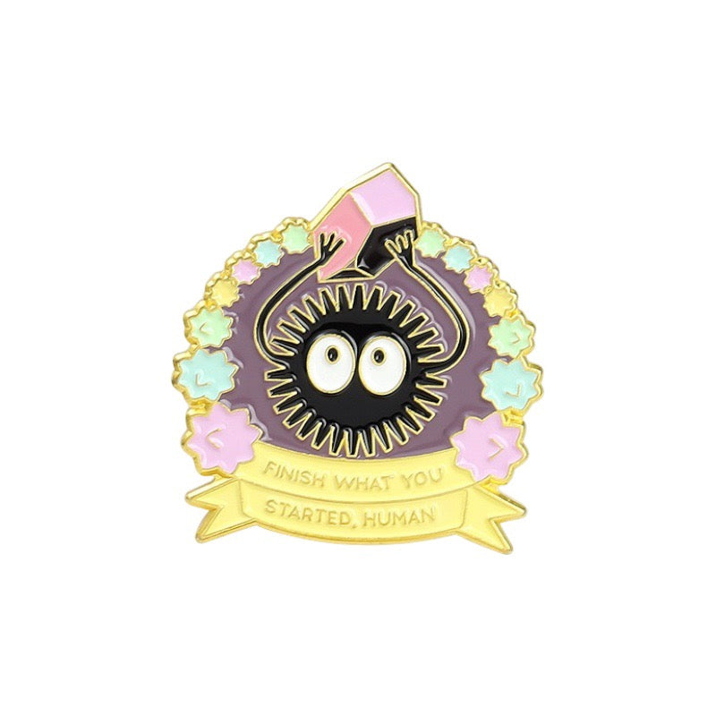 Lot de 2 Pin's Broche Email | Petite Bête Noire | Humour | Kawaii Mignon Plus Fort que tu ne le Penses