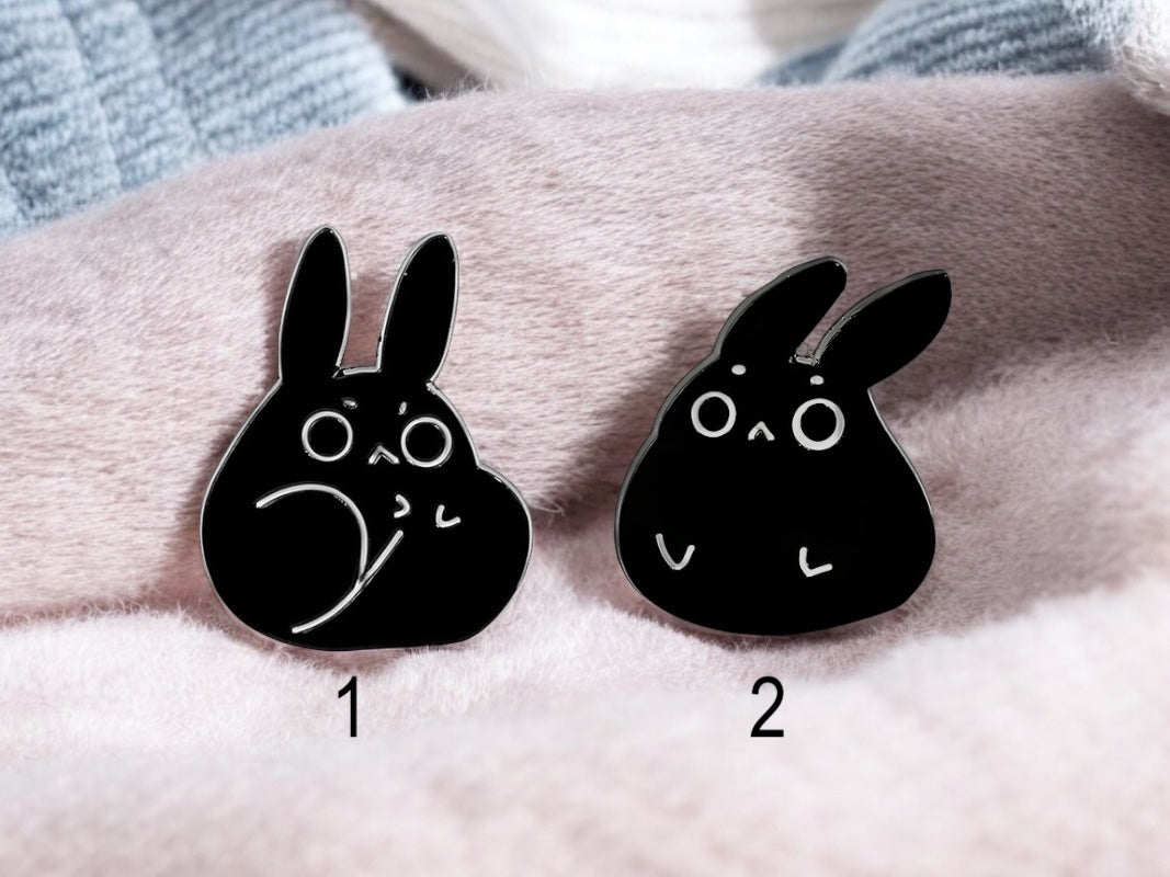 Pin's Broche Email | Chat Lapin Noir | Chaton Mignon | Kawaii | Fun | Humour