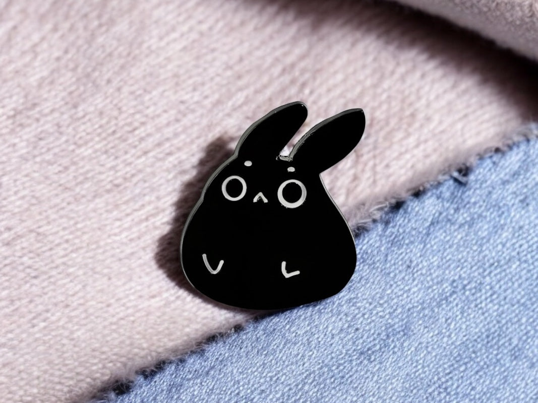 Pin's Broche Email | Chat Lapin Noir | Chaton Mignon | Kawaii | Fun | Humour