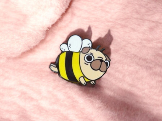 Pin's Broche Email | Dessin Animé Chien Abeille | Kawaii | Mignon Humour Fun