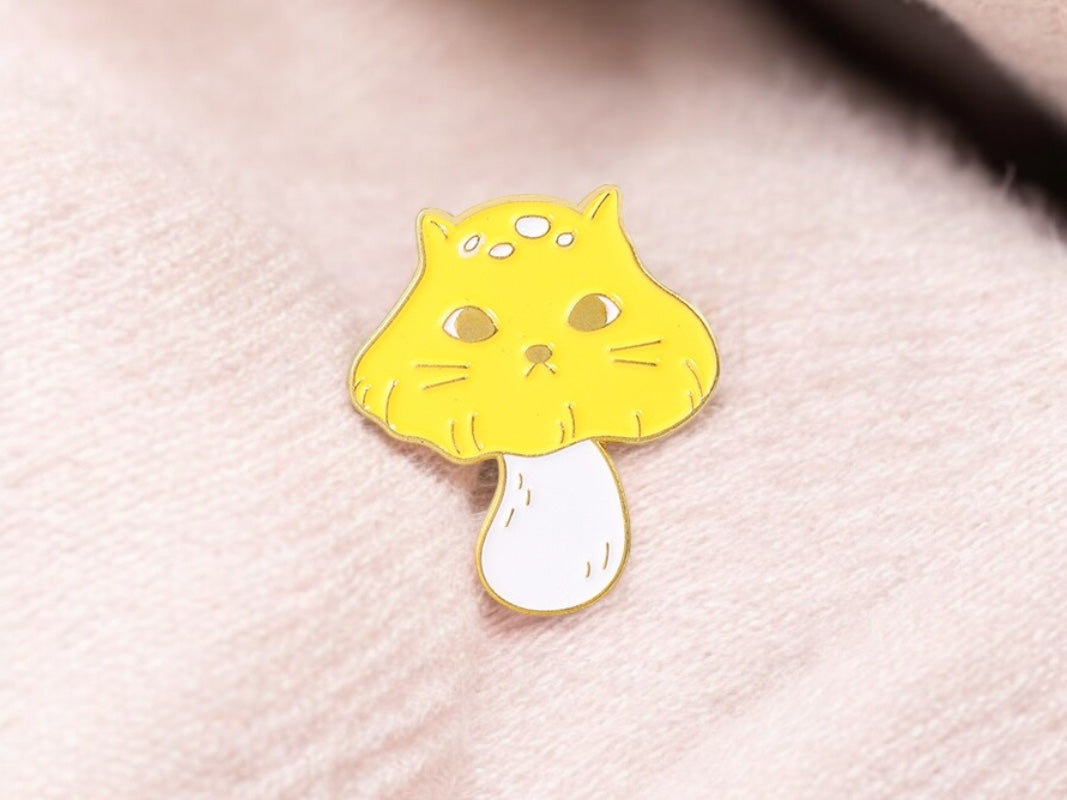 Pin's Broche Email | Champignon Chat | Mignon | Kawaii | Fun | Humour