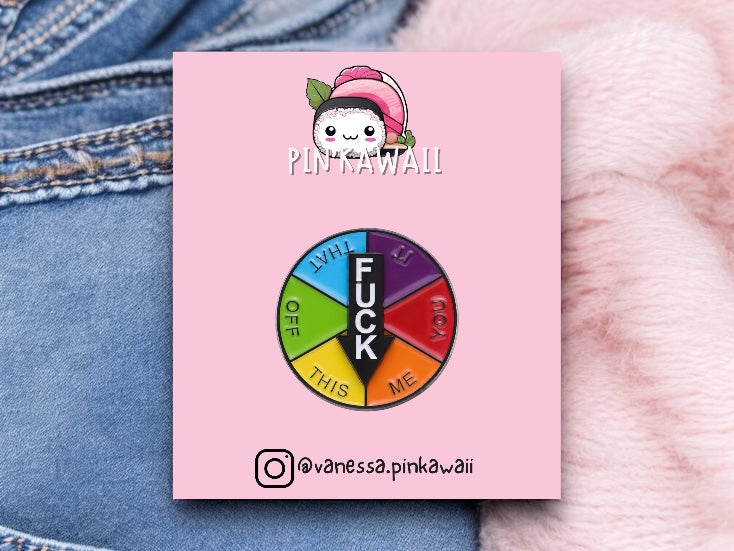 Pin's Broche Email | Fuck | Off This That You  | Flèche qui tourne | Kawaii Mignon