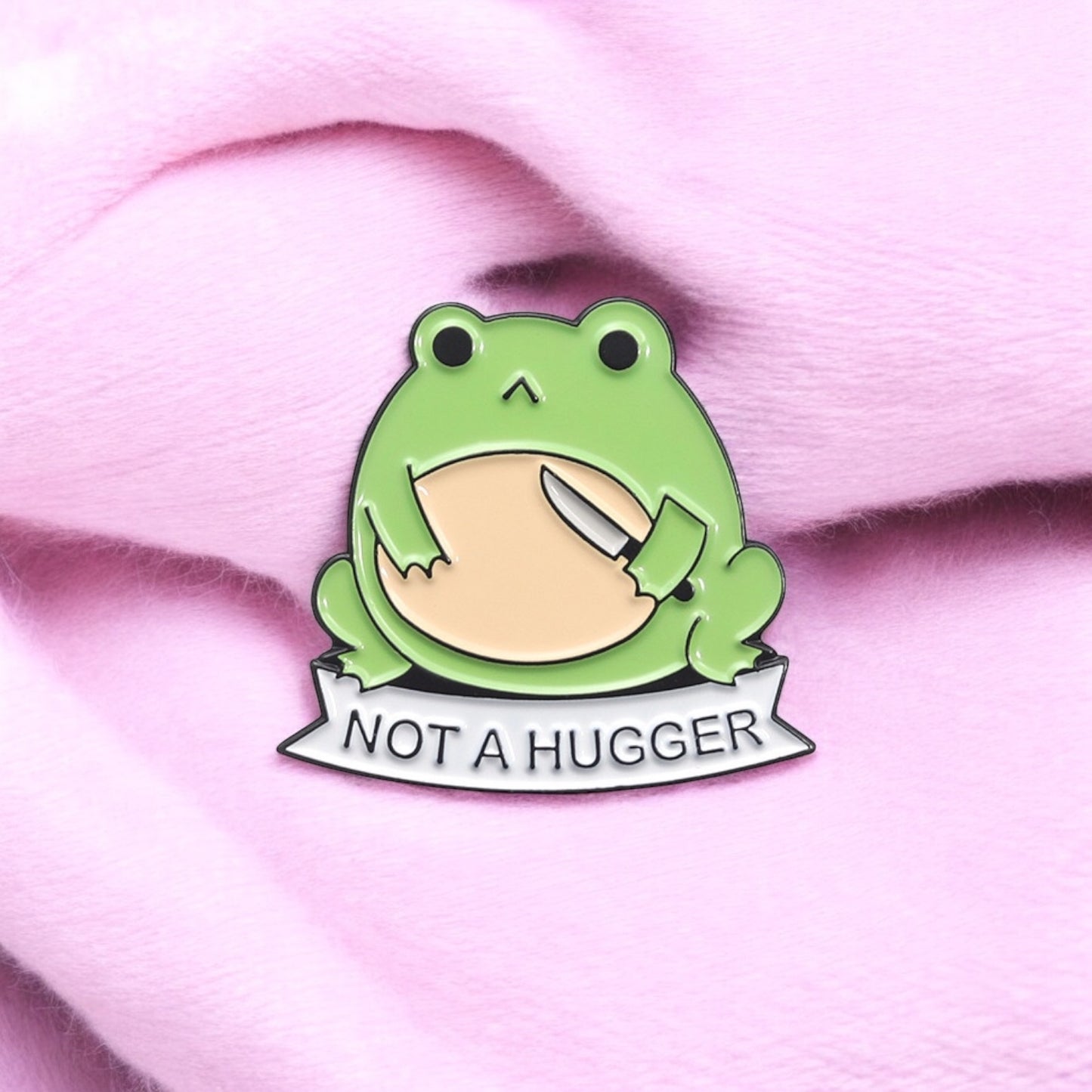 Pin's Broche Email | Grenouille Couteau Cactus Hugger  | Humour | Mignon | Fun | Kawaii