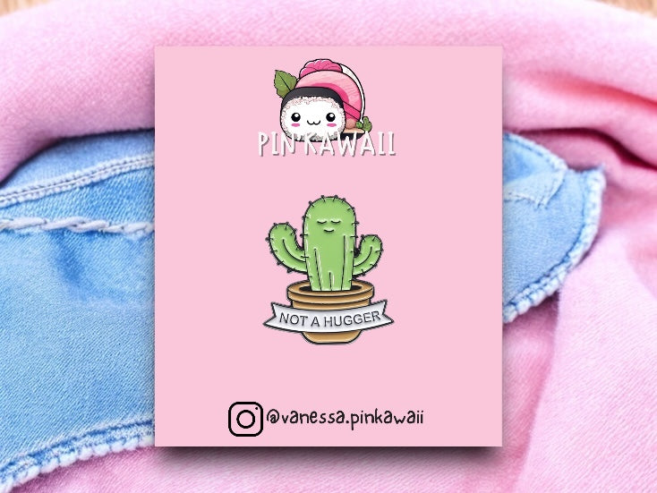 Pin's Broche Email | Grenouille Couteau Cactus Hugger  | Humour | Mignon | Fun | Kawaii
