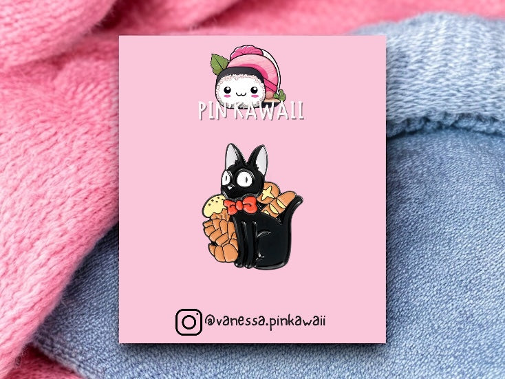 Pin's Broche Email | Chat Boulangerie | Chat Noir | Kawaii | Mignon Dessin Animé