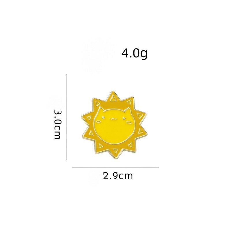 Pin's Broche Email | Chat Soleil | Kawaii | Mignon Dessin Animé