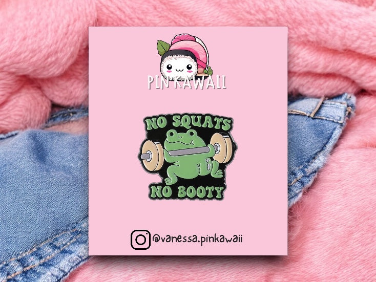 Pin's Broche Email | Grenouille | Culturiste Musculation | Kawaii | Fun | Humour No squats No Booty