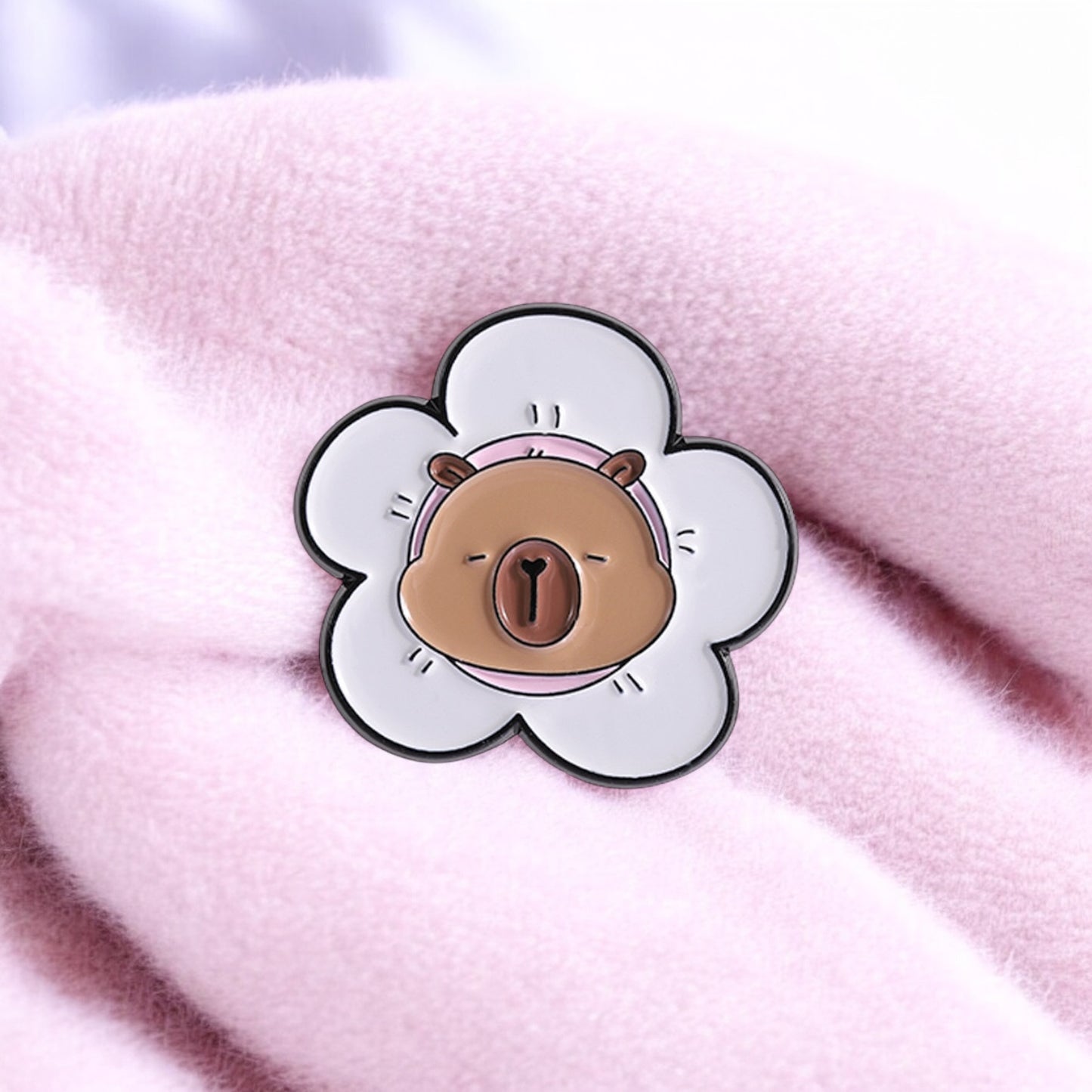 Pin's Broche Email | Cappy Fleur Peche | Kawaii Mignon | Fun | Humour
