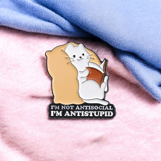 Email Brooch Pin | Cartoon Cat Humor | Pink Girly Feminine | Cat Lovers | Kawaii | Cute