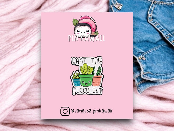 Pin's Broche Email | Mignon Cactus | Kawaii | Fun Humour Pot de Fleur Cactés Fucculent