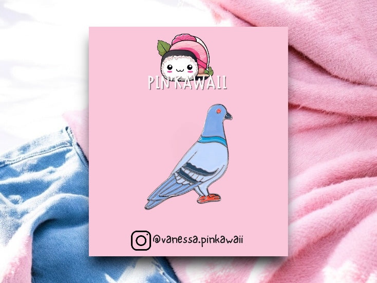 Pin's Broche Email | Pigeon Oiseau | Kawaii | Fun | Humour Mignon