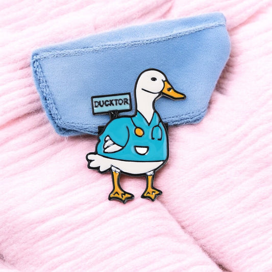 Pin's Broche Email | Canard Docteur | Humour DuckTor | Médecine | Kawaii | Fun | Humour