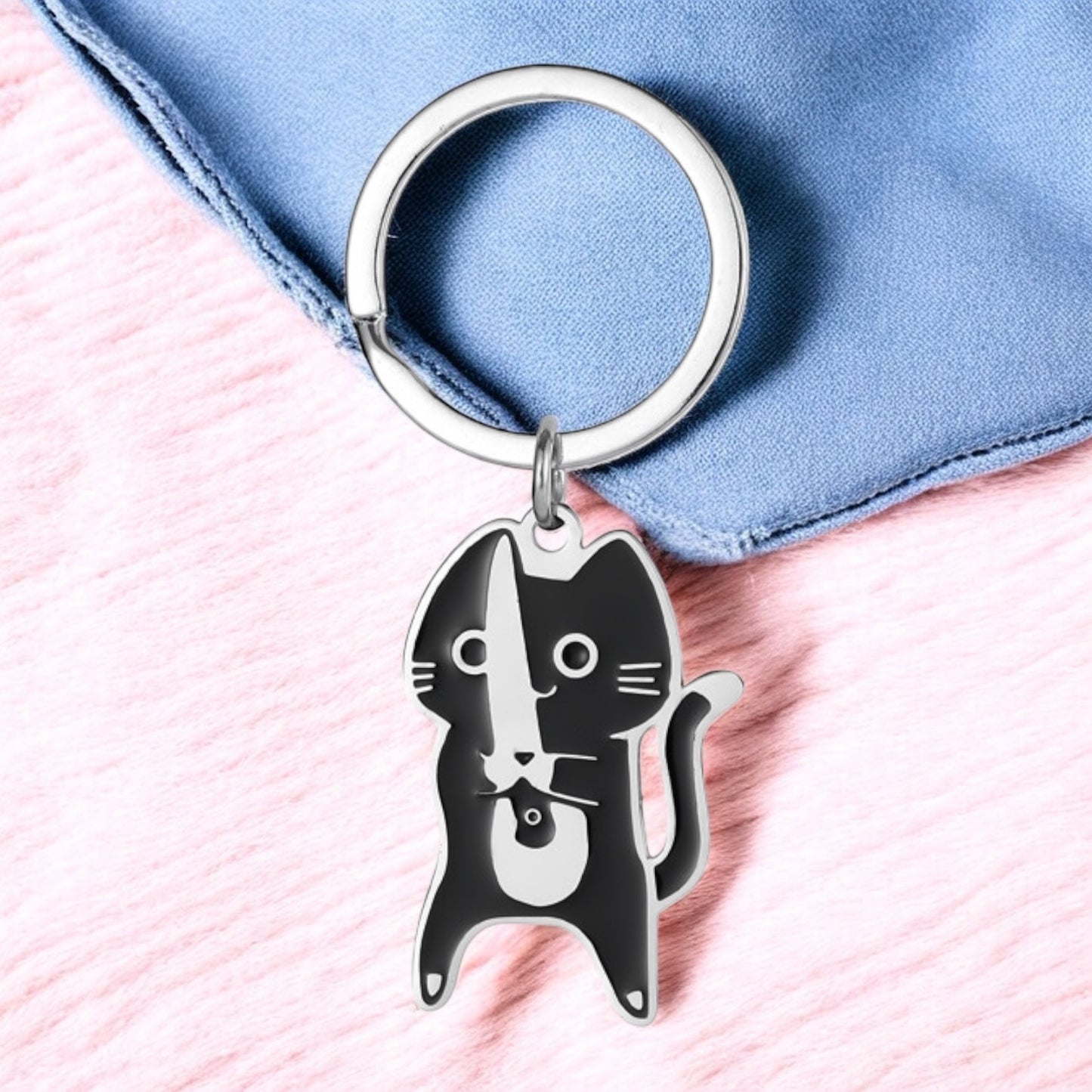 Schlüsselanhänger | Katzenmesser | Katzenliebhaber | Humor | Kawaii | Niedlich