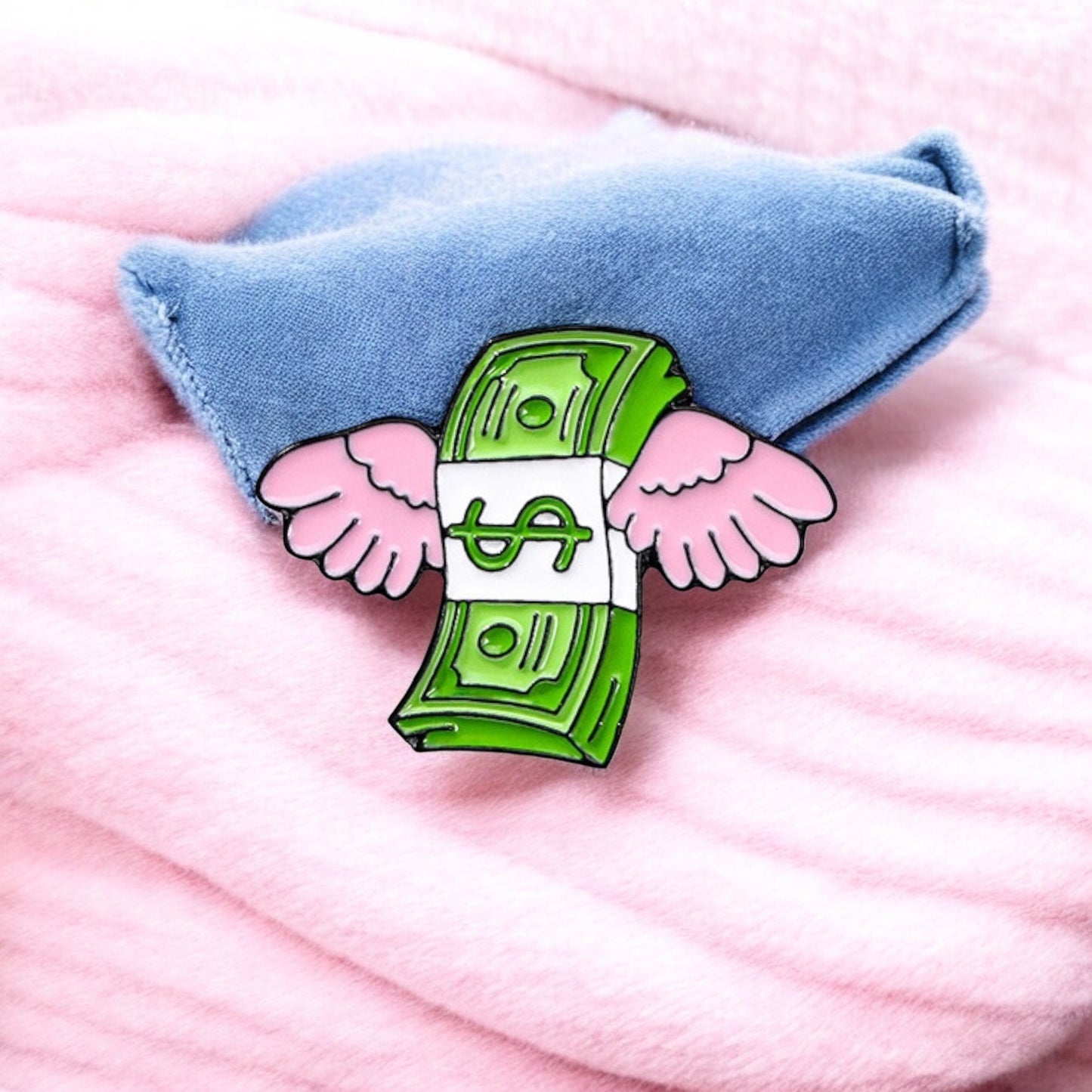 Pin's Broche Email | Liasse de Billet | Argent Monnaie | Humour | Kawaii | Mignon Papier Toilette ou Ailes ange