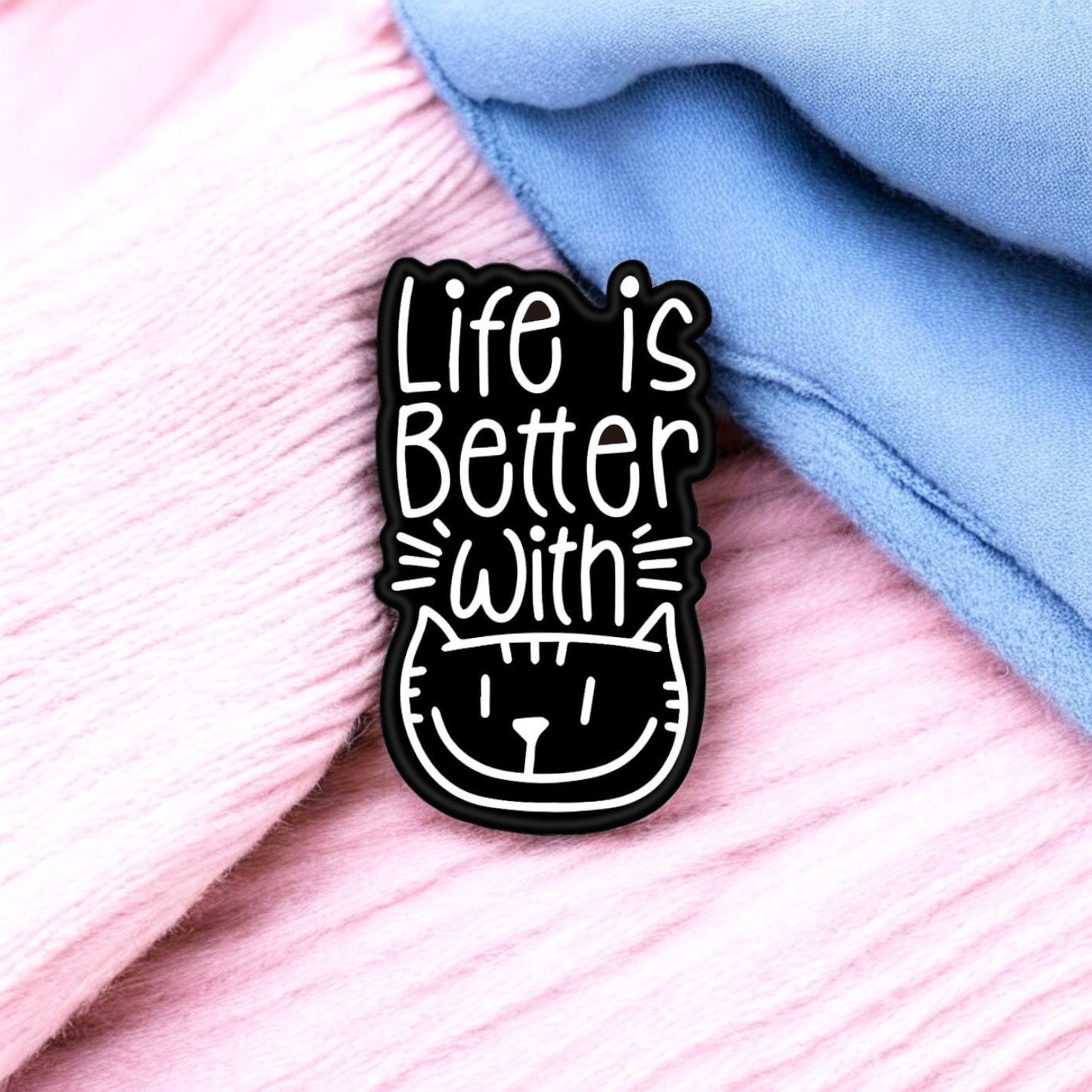 Pin's Broche Email | Life is better with Cats | Amoureux des Chats | Kawaii Mignon