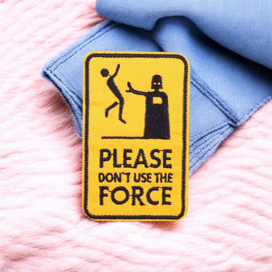 Tissu Broderie | Patch Ecusson Thermocollant Don't Use the Force | Humour | Dessin Animé Mignon | Kawaii