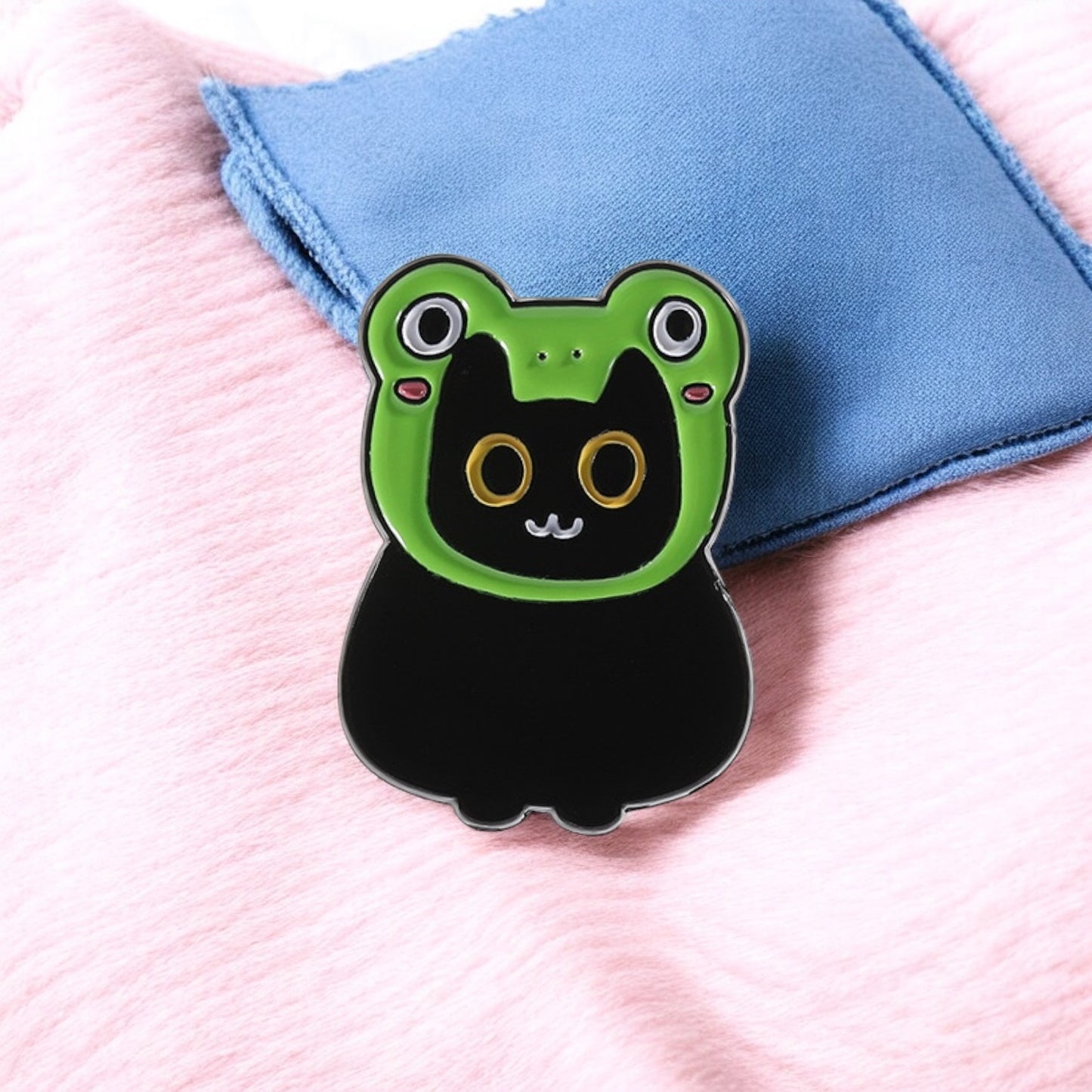 Pin's Broche Email | Chat chapeau Grenouille | Humour | Mignon | Fun | Kawaii