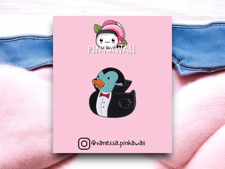 Pin's Broche Email | Halloween Canard Vampire Diable | Kawaii | Mignon Dessin Animé