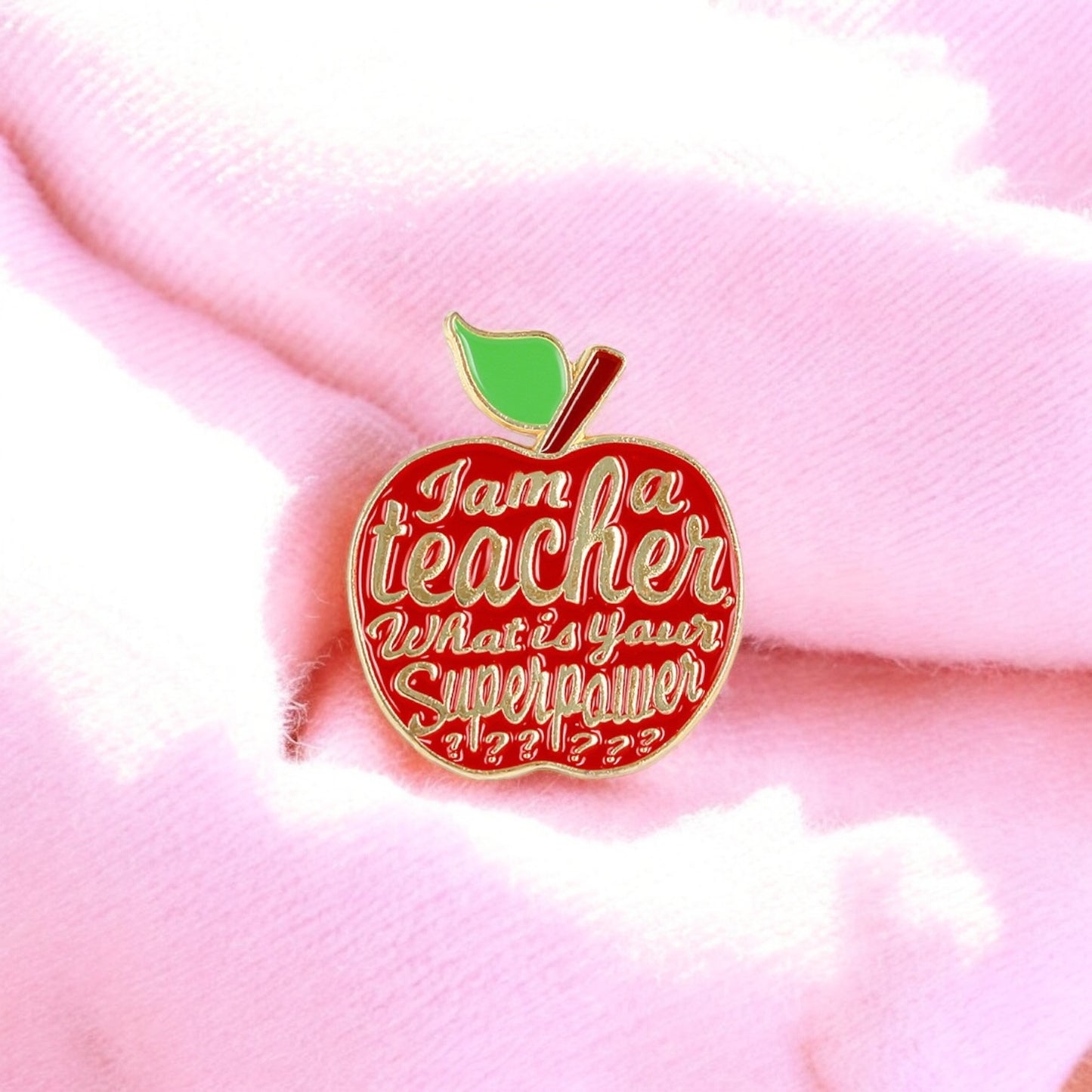 Email Brooch Pin | Teacher Teacher Teacher | Red or White Apple | Kawaii | Fun | Humor