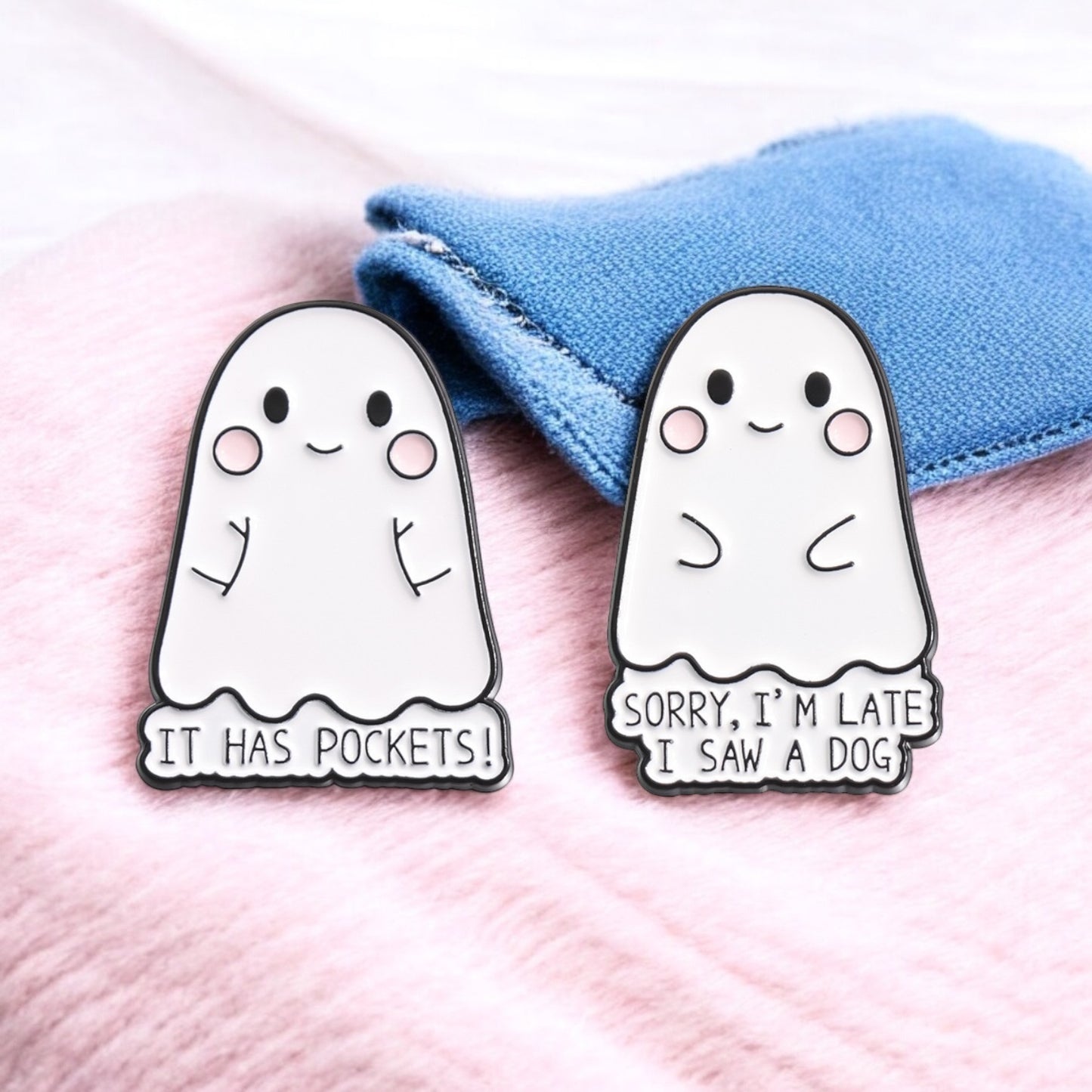 Pin's Broche Email | FantômE | Fantome | Cute Mignon | Humour Fun Halloween Horreur | Kawaii