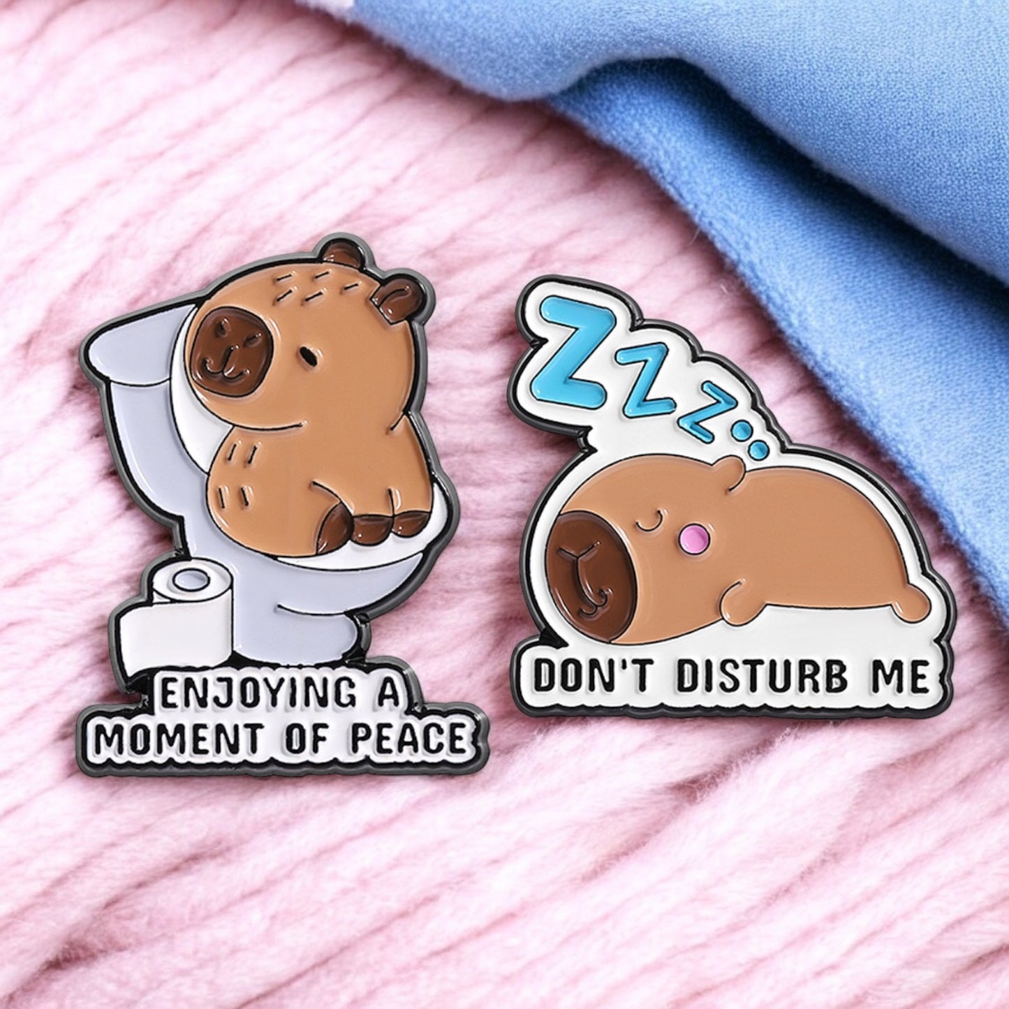 Pin's Broche Email | Cappy Toilette ou Endormi | Kawaii Mignon | Fun | Humour