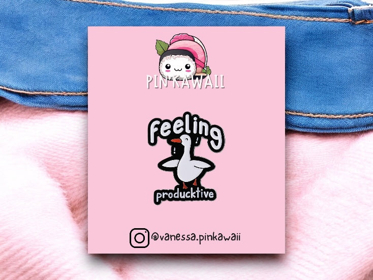 Pin's Broche Email | Canard Productif ou Non | Energie | Humour | Mignon | Fun | Kawaii