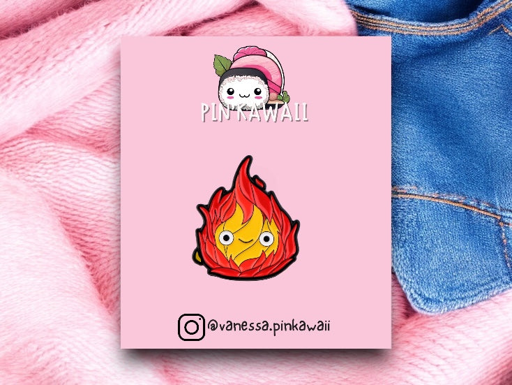 Pin's Broche Email | Petit Feu | Demon du Feu | Kawaii | Mignon