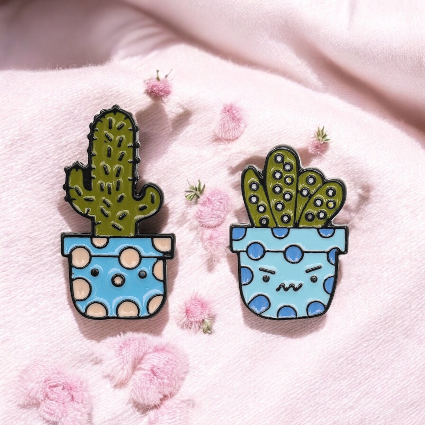 Pin's Broche Email | Mignon Cactus | Kawaii | Fun Humour Pot de Fleur Cactés