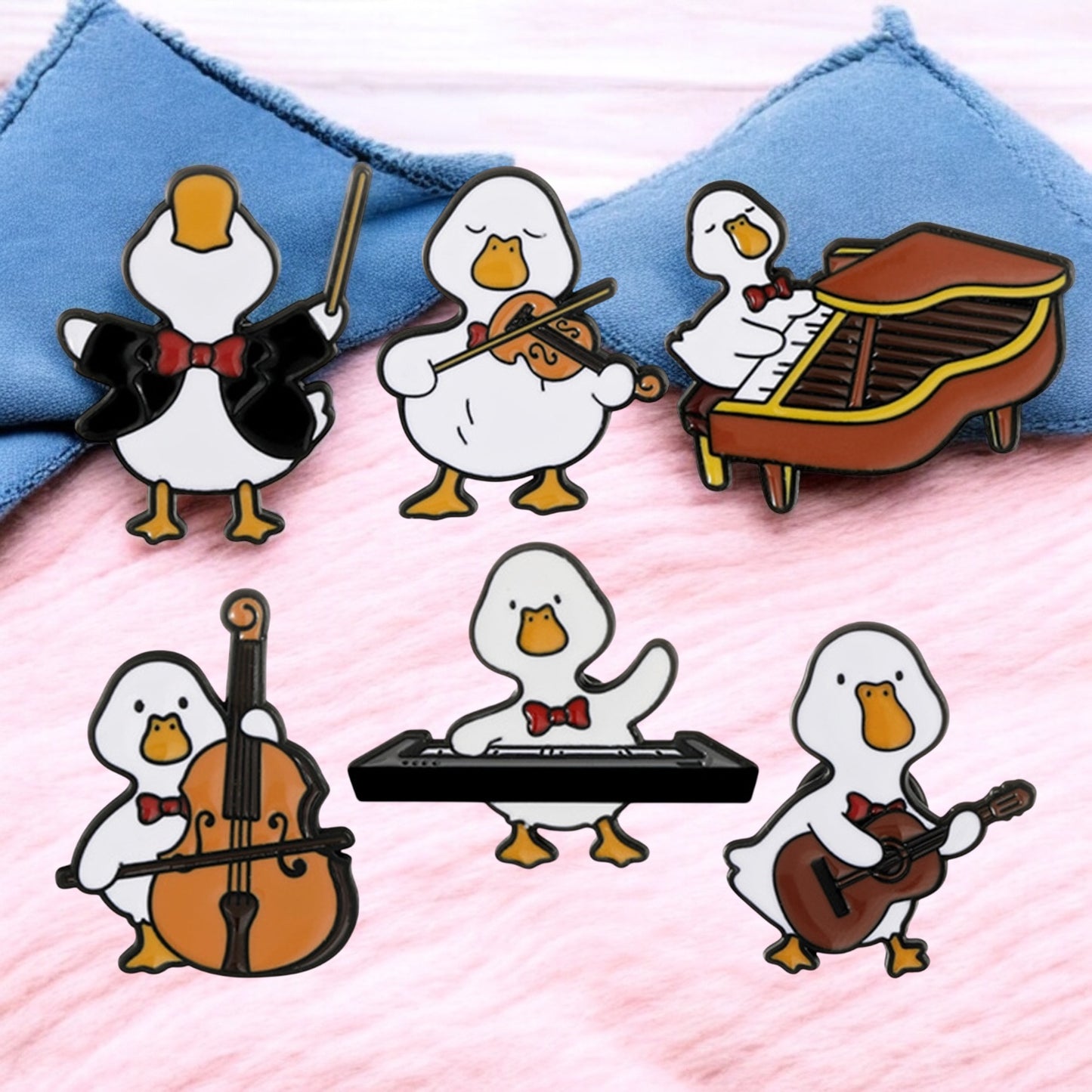 Pin's Broche Email | Canard Musicien | Musique | Kawaii | Fun | Humour