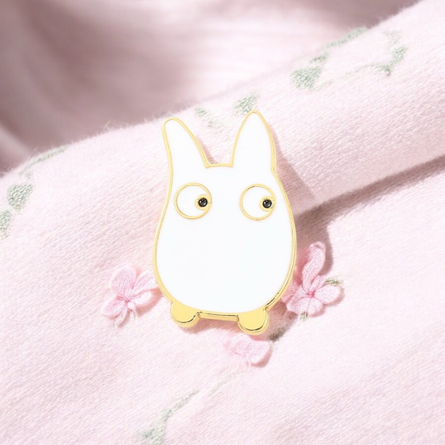 Lot de 2 Pin's Broche Email | Mignon Chat Lapin Kawaii Bleu et Blanc | Humour | Kawaii Mignon