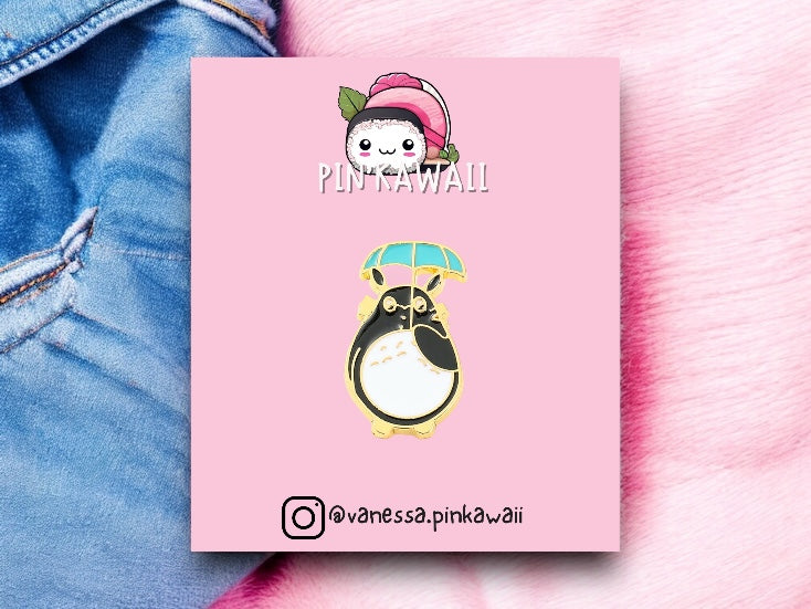 Pin's Broche Email | Chat Lapin Gris | Totoro | Kawaii Mignon