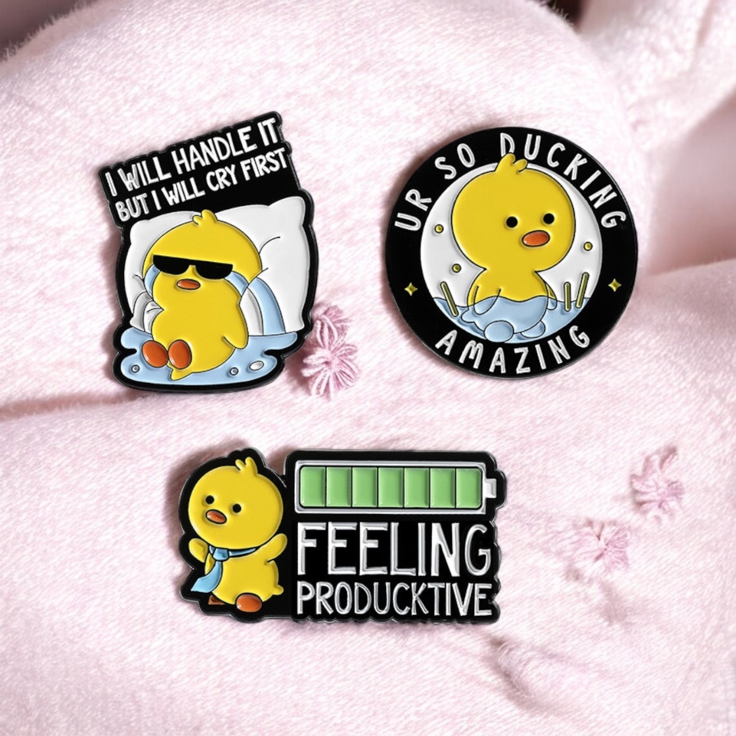 Email Brooch Pin | Animals Middle finger | Fuck | Humor | Kawaii | Cute | Rabbit Chick Cat Duck