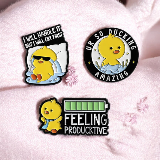 Email Brooch Pin | Animals Middle finger | Fuck | Humor | Kawaii | Cute | Rabbit Chick Cat Duck