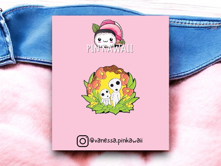 Pin's Broche Email | Kodama | Esprit de la Forêt | Kawaii | Mignon