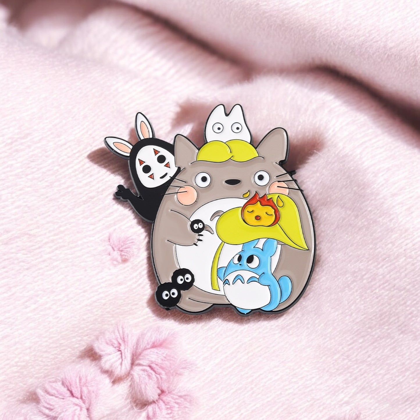 Pin's Broche Email | Chat Lapin Gris | Totoro | Kawaii Mignon
