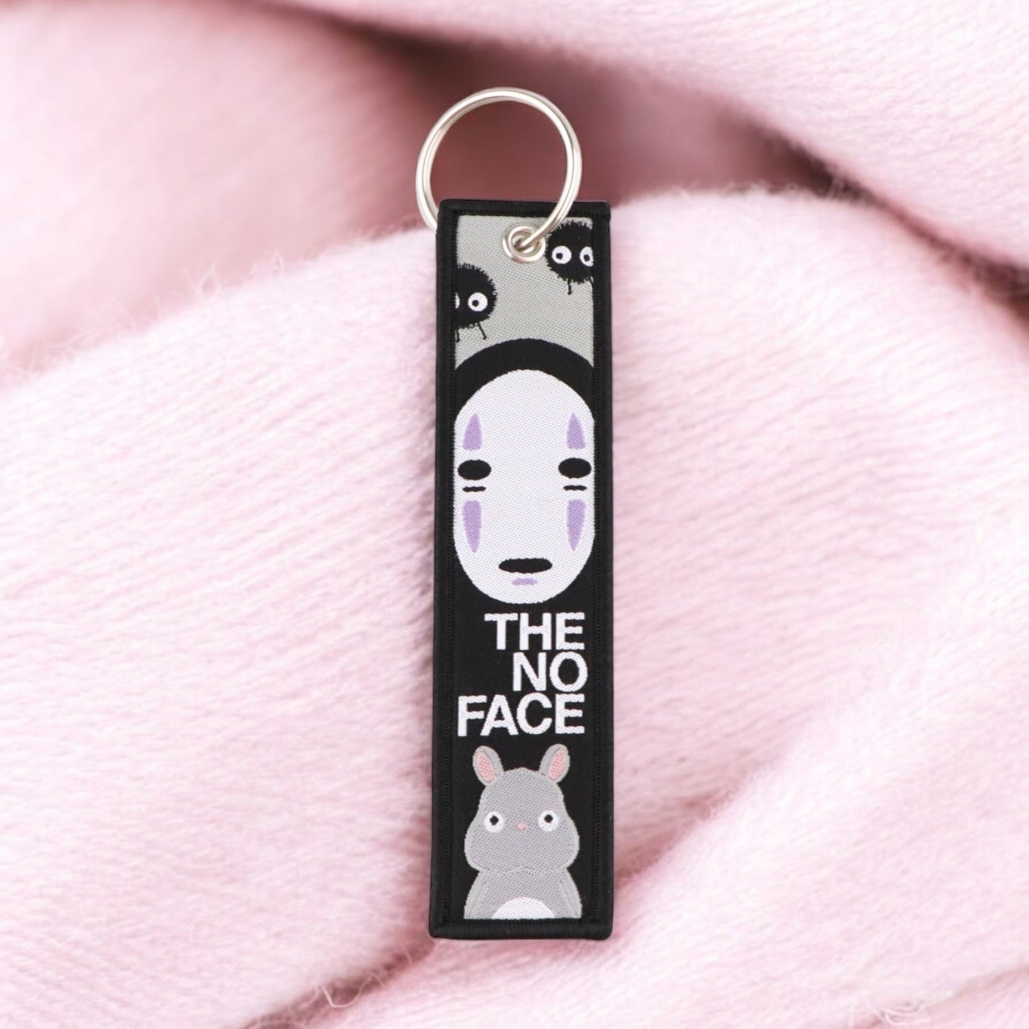 Porte Clés Tissu Brodé | Fantôme Sans Visage | Mignon | Bande Dessinée | Kawaii