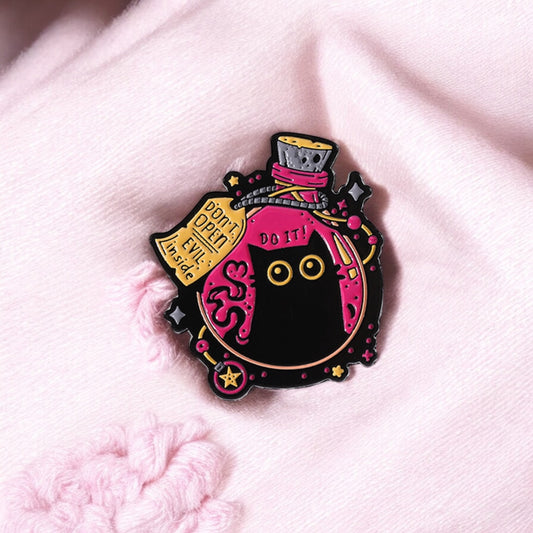 Pin's Broche Email | Potion Magique Chat Humour | Amoureux des Chats | Kawaii | Mignon