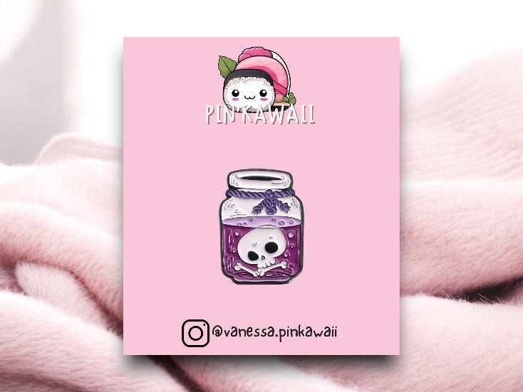Pin's Broche Email | Crane | Potion Magique | Cute Mignon | Humour Fun Halloween Horreur | Kawaii