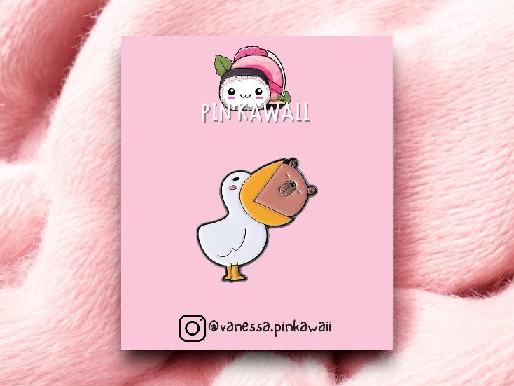 Pin's Broche Email | Cappy Plante Carnivore ou Mouette | Kawaii Mignon | Fun | Humour