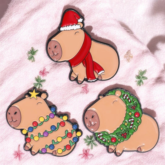 Pin's Broche Email | Cappy Noël | Kawaii Mignon | Fun | Humour Décoration Noël Fête fin Année