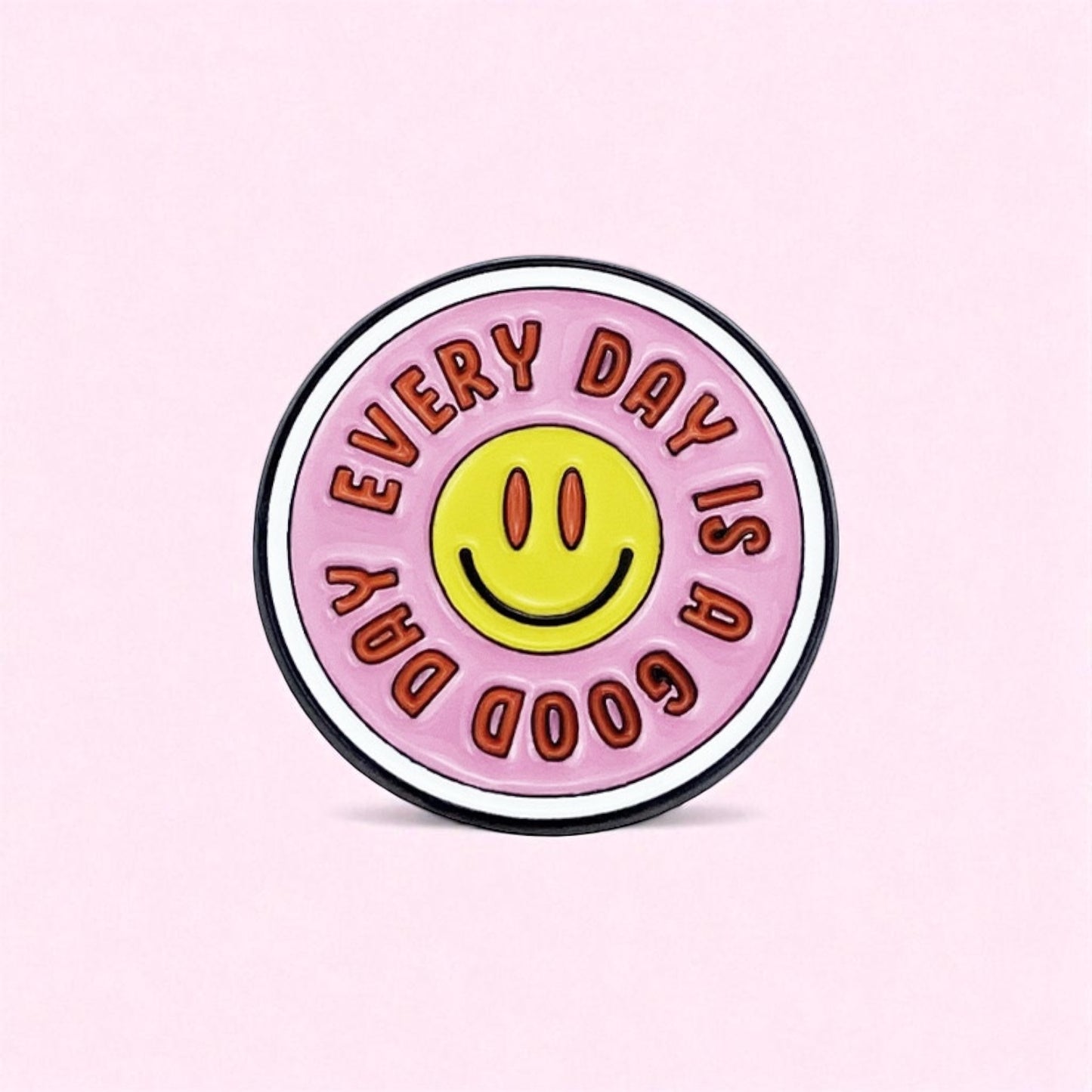 Pin's Broche Email | Rond Rose Smiley | Kawaii | Fun | Humour