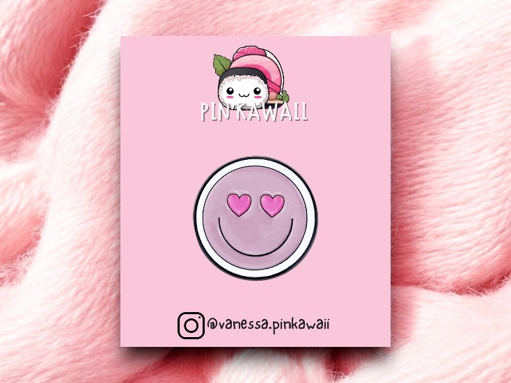 Pin's Broche Email | Rond Rose Smiley | Kawaii | Fun | Humour