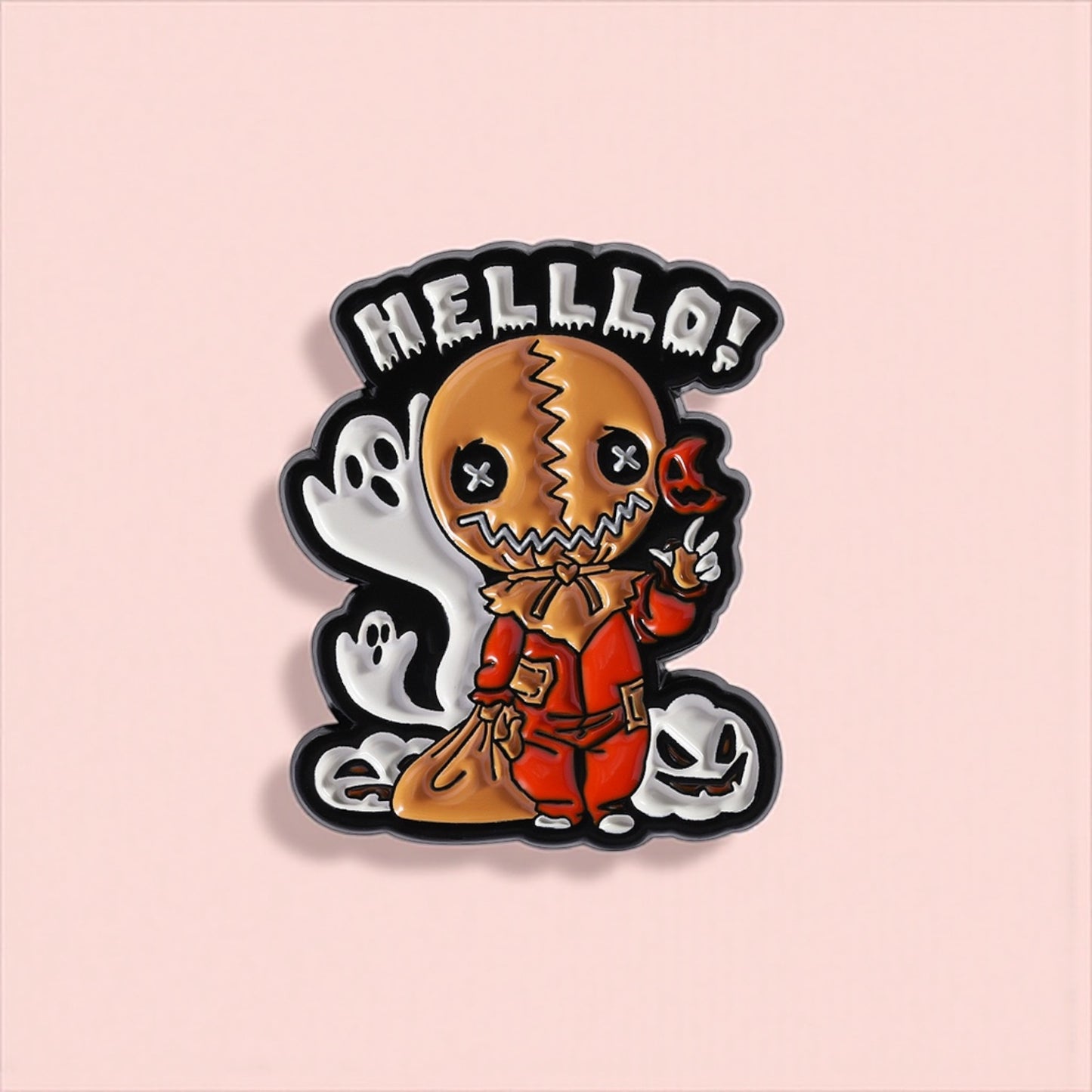 Pin's Broche Email | Epouventail Halloween | Citrouille | Cute Mignon | Humour Fun Halloween Horreur | Kawaii