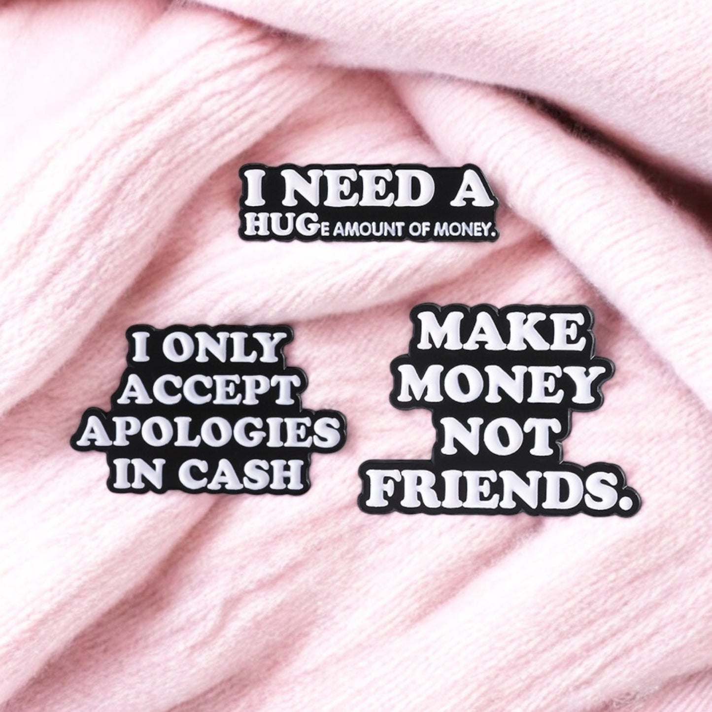 Pin's Broche Email | I make Money Not Friends | Kawaii | Humour Text Fun