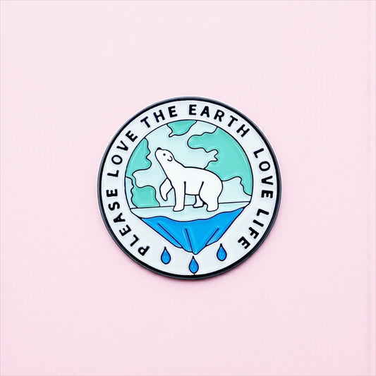Pin's Broche Email | Ours | Save the Earth | Sauver Planète | Deforestation | Kawaii | Fun | Humour