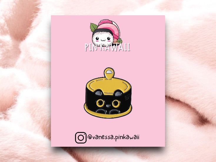 Pin's Broche Email |  Chat Boite de conserve | Amoureux des Chats | Humour Dessin Animé | Kawaii | Fun